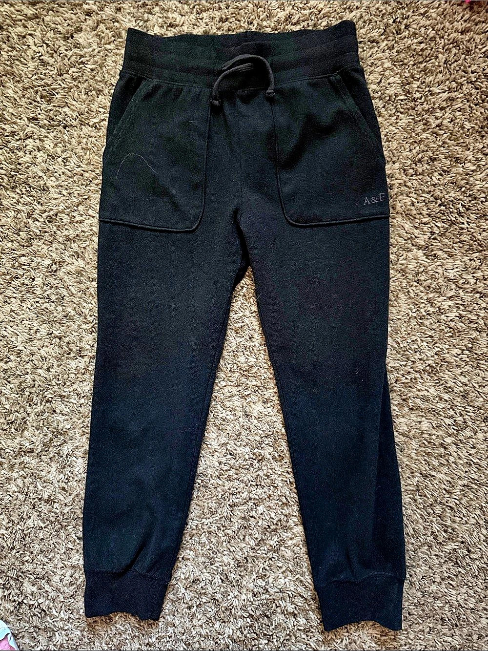 Abercrombie Kids Girls 7/8 Black Jogger Pants Like New